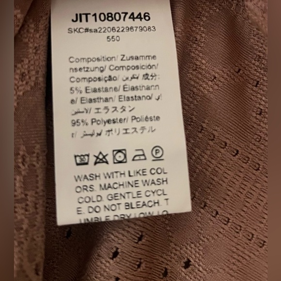 Maternity Medium Mock Neck Lettuce Trim Pointelle Knit Shirt Long Sleeve Shirts - Picture 9 of 9